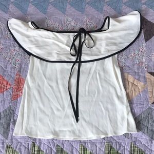 Alexis cream top with black trim
